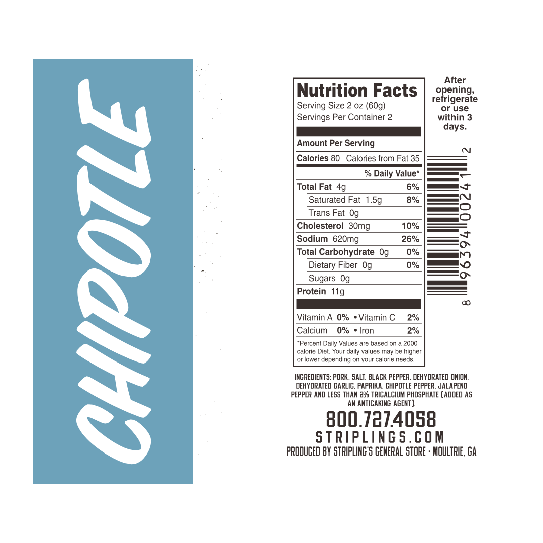 Stripling's Chipotle Pork Jerky