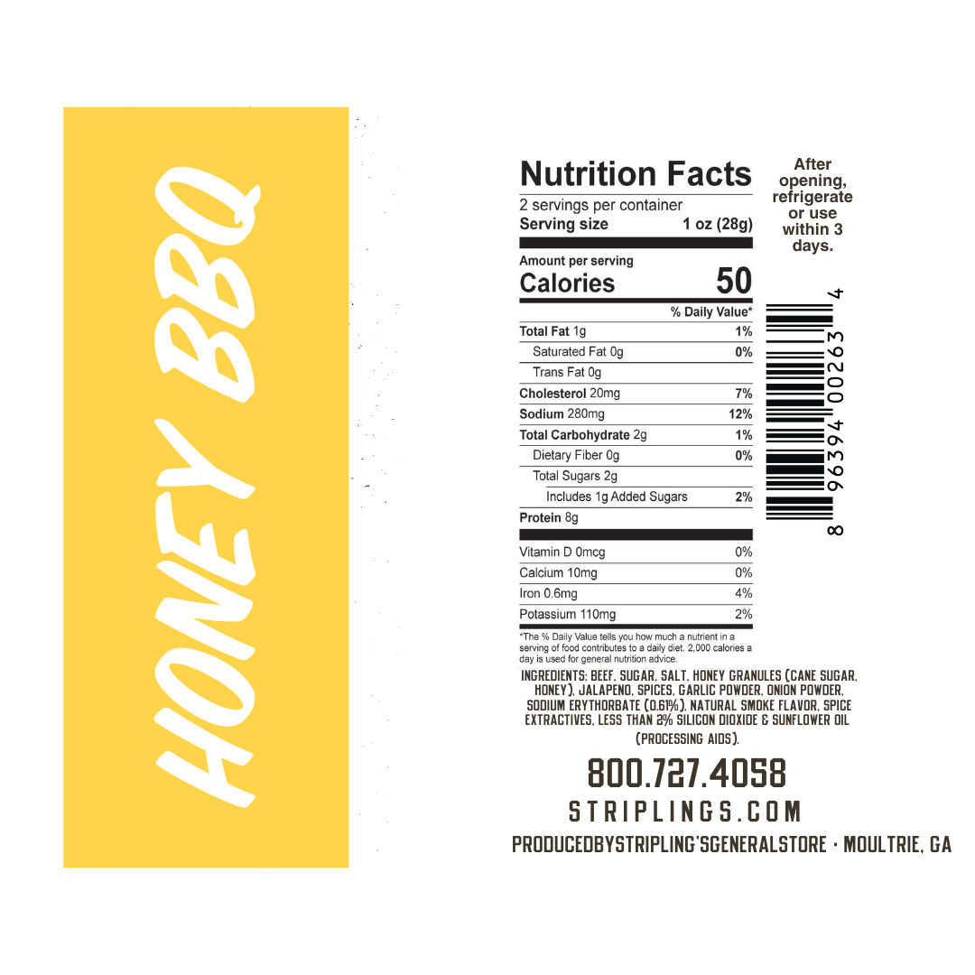 Stripling's Sweet Heat Honey BBQ Beef Jerky