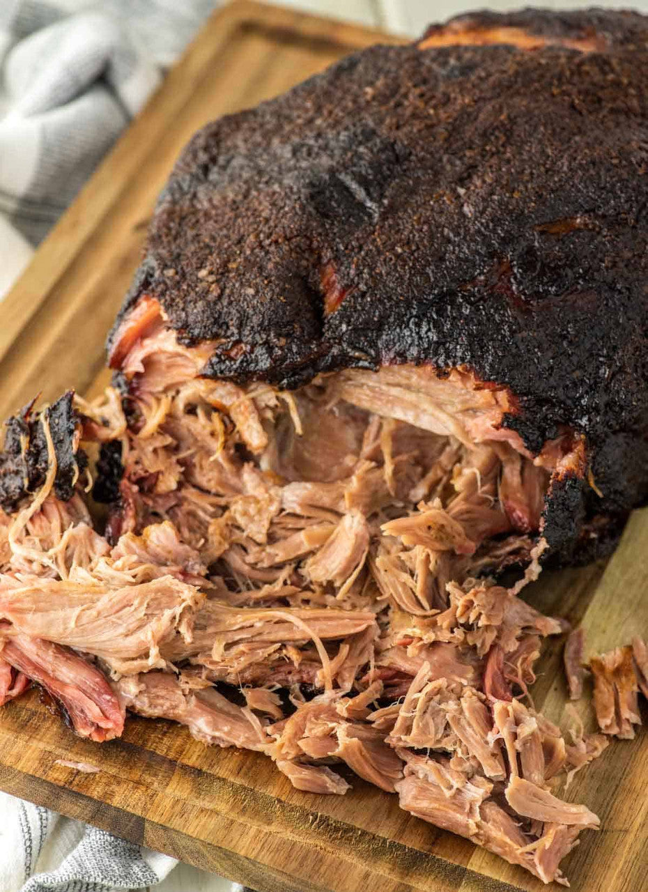 Ready-to-serve smoked Boston butt
